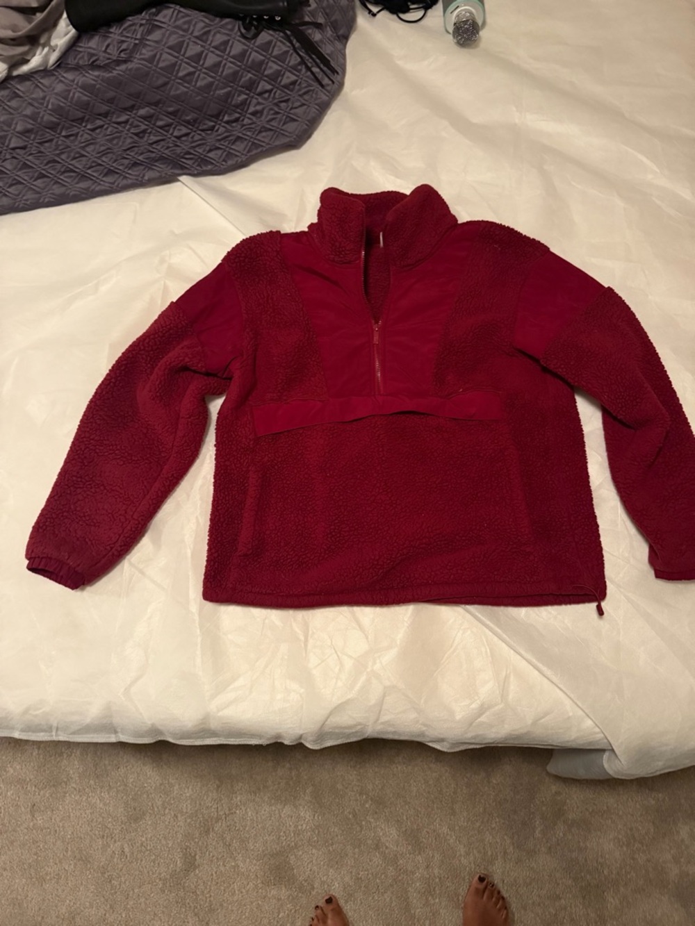 PINK Victoria's Secret Sherpa Pullover - Wine Red